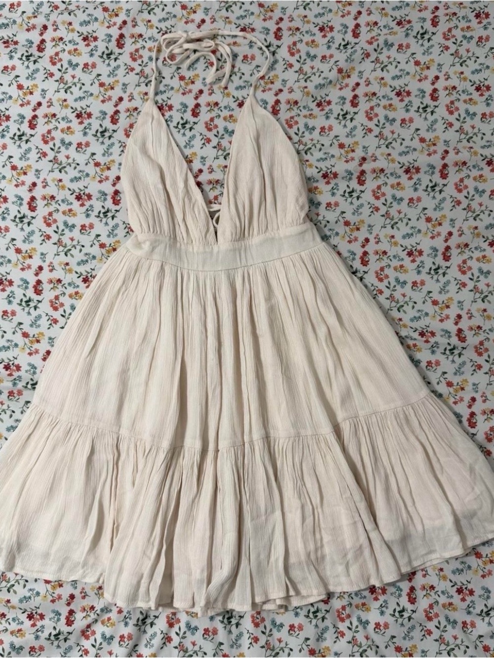 Windsor Natural Cream Halter Dress